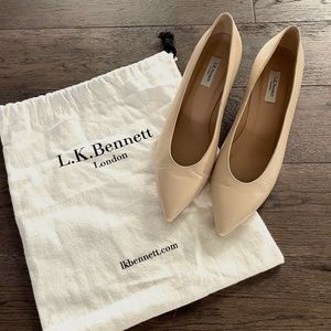 LK Bennett Cordea Cream Leather Shoes 38.5